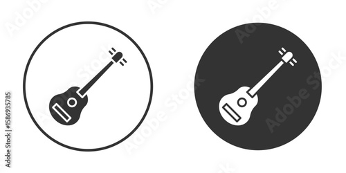 Ukulele icon in modern minimalistic flat versions