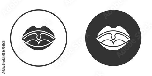 Tonsillitis icon in modern minimalistic flat versions