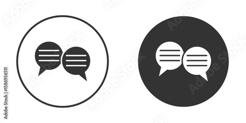 Text chat icon in modern minimalistic flat versions