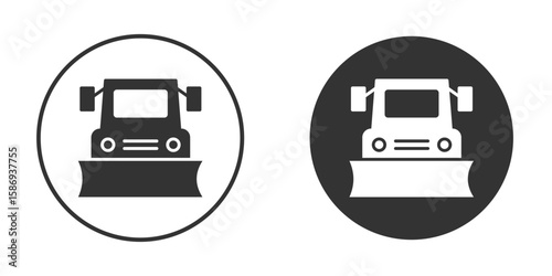 Snowplow icon in modern minimalistic flat versions