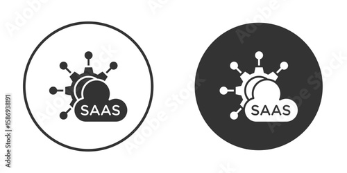 SaaS icon in modern minimalistic flat versions