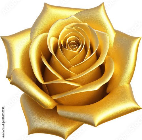 golden rose on white background
