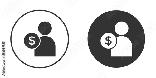 Personal loan icon in modern minimalistic flat versions