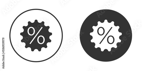 Percent icon in modern minimalistic flat versions