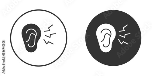 Otitis icon in modern minimalistic flat versions