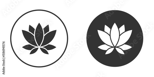 Lotus flower icon in modern minimalistic flat versions