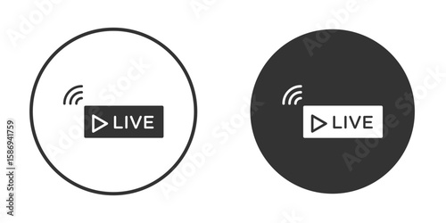 Livestream icon in modern minimalistic flat versions