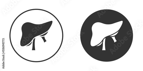 Liver icon in modern minimalistic flat versions
