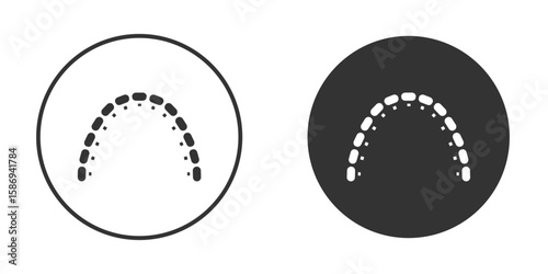 Lingual braces icon in modern minimalistic flat versions