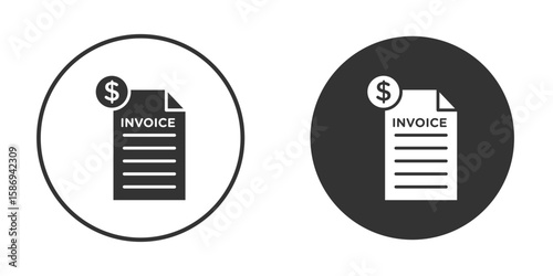 Invoice icon in modern minimalistic flat versions
