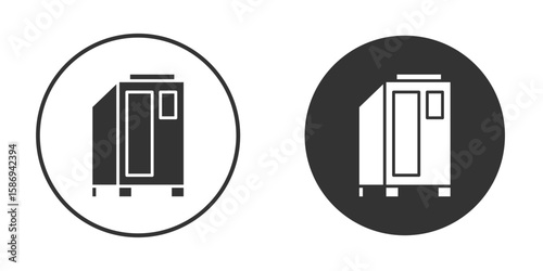 Infrared heat cabin icon in modern minimalistic flat versions