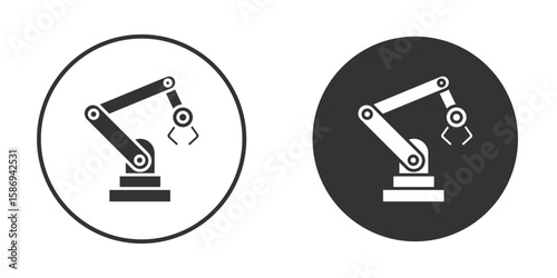 Industrial robot icon in modern minimalistic flat versions