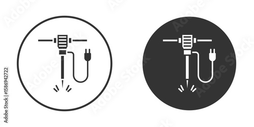 Hydraulic breaker icon in modern minimalistic flat versions