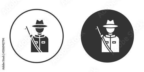 Hunter icon in modern minimalistic flat versions