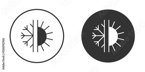 Hot and cold icon in modern minimalistic flat versions