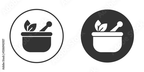 Herbal medicine icon in modern minimalistic flat versions