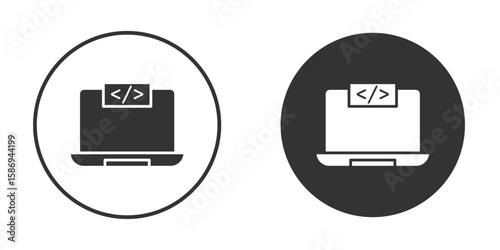 Front end icon in modern minimalistic flat versions
