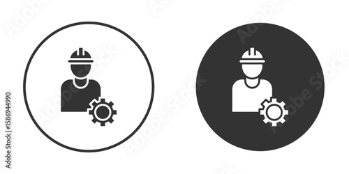 Engineer icon in modern minimalistic flat versions