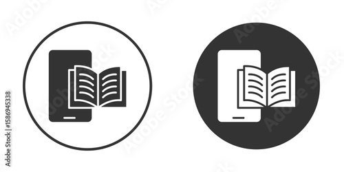 Ebook icon in modern minimalistic flat versions