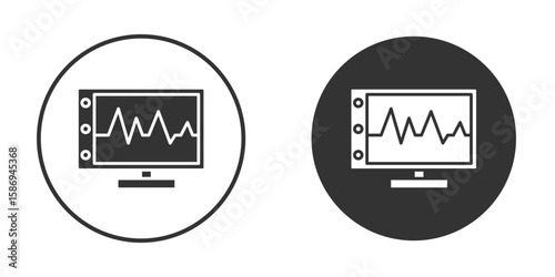 EKG monitor icon in modern minimalistic flat versions