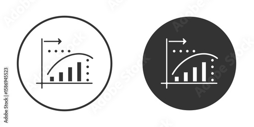 Diminishing returns icon in modern minimalistic flat versions