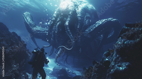 Otherworldly Waters: A Diver Meets a Giant Glowing Creature