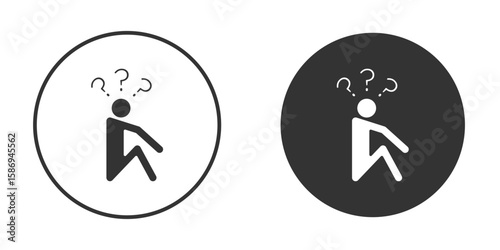 Depression icon in modern minimalistic flat versions