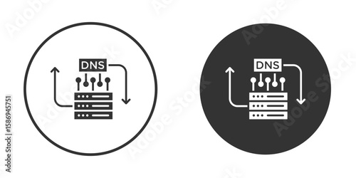 DNS icon in modern minimalistic flat versions