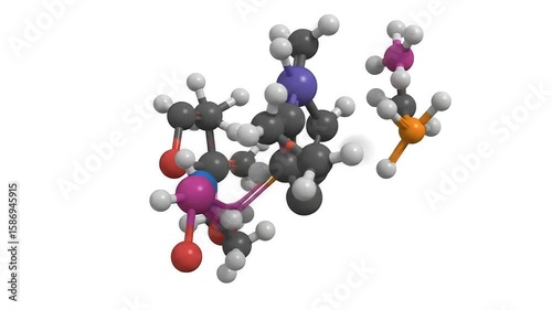 Three Dimensional Molecular Structure Displayed Against White Background Illustrating Chemical Composition