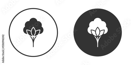 Cotton icon in modern minimalistic flat versions