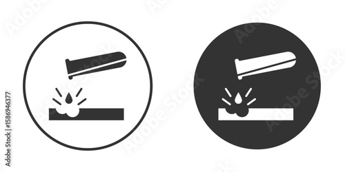 Corrosive substance icon in modern minimalistic flat versions