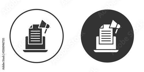 Content marketing icon in modern minimalistic flat versions