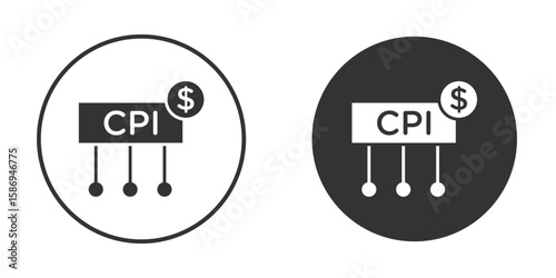 Consumer prices index icon in modern minimalistic flat versions