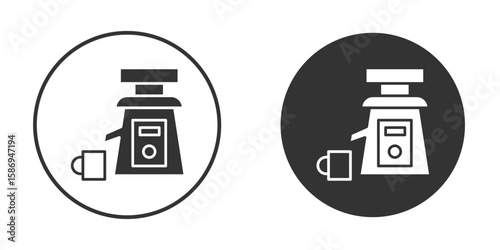 Cold pressed juicer icon in modern minimalistic flat versions