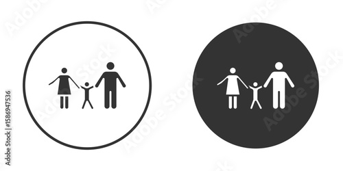 Child custody icon in modern minimalistic flat versions