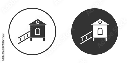 Chicken coop icon in modern minimalistic flat versions