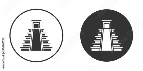 Chichen Itza icon in modern minimalistic flat versions