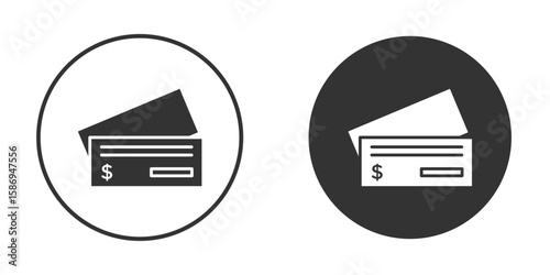 Cheque icon in modern minimalistic flat versions
