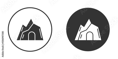cave icon in modern minimalistic flat versions