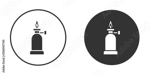 Camping gas icon in modern minimalistic flat versions