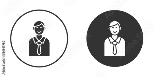 Businessman icon in modern minimalistic flat versions