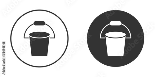 Bucket icon in modern minimalistic flat versions