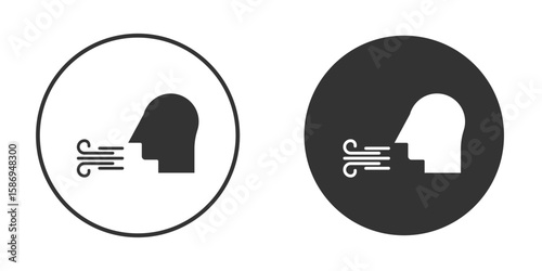 Breath icon in modern minimalistic flat versions