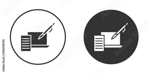 Blended learning icon in modern minimalistic flat versions