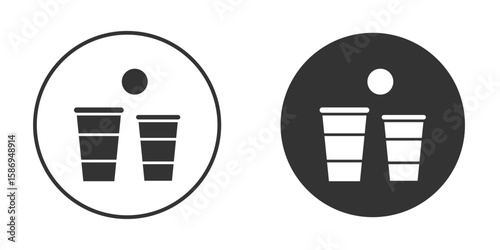 Beer pong icon in modern minimalistic flat versions