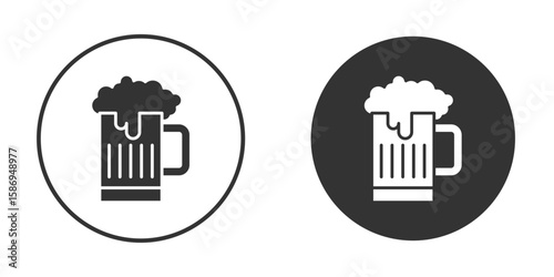 Beer icon in modern minimalistic flat versions