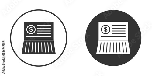 Bankbook icon in modern minimalistic flat versions