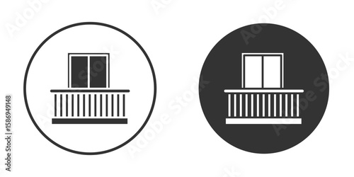 Balcony icon in modern minimalistic flat versions