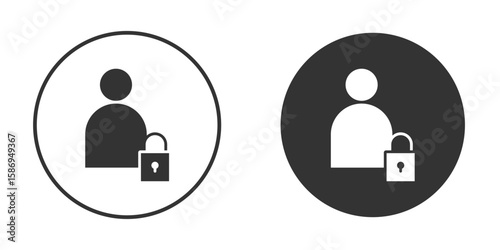 Authentication icon in modern minimalistic flat versions
