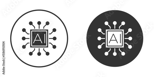 AI icon in modern minimalistic flat versions